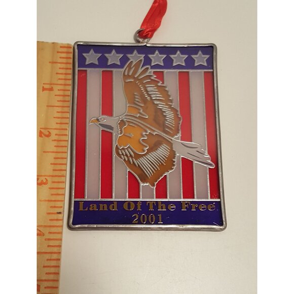 Vintage 2001 Limited Edition Suncatcher Eagle Flag Land of The Free - Picture 4 of 5